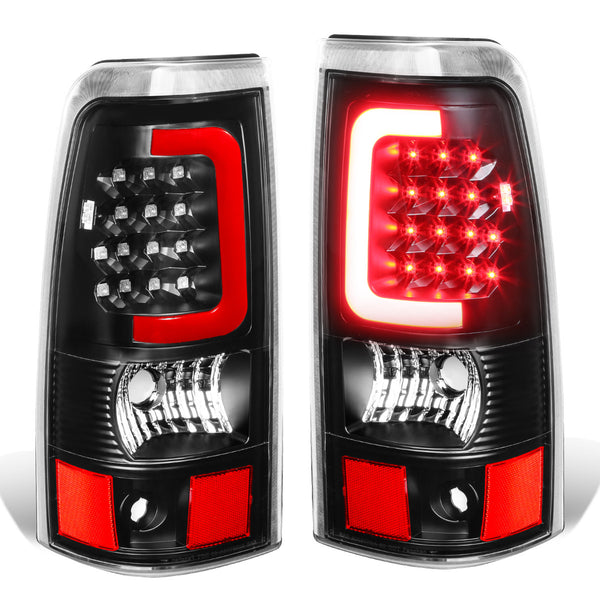 LED Red C-Bar Rear Tail Lights(Black)03-07 Silverado Sierra 1500 2500 ...