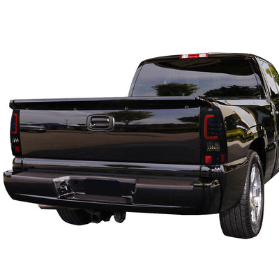 D-Motoring - Tail lights - 3D LED Red Bar - Black Housing - Smoked Lens - Plug-n-Play - Pair - Chevy Silverado 1500 / 2500 / 3500 / GMC Sierra 1500 / 2500 / 3500 - 7