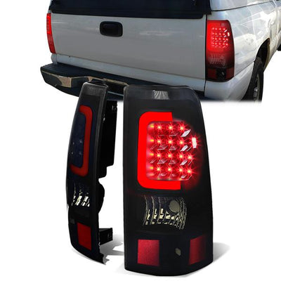 LED Red C-Bar Tail Lights(Tinted)<br>03-07 Silverado Sierra 1500 2500 3500 HD