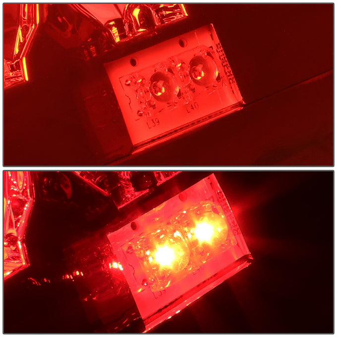 D-Motoring - Tail lights - 3D LED Red Bar - Chrome Housing - Red lens - Plug-n-Play - Pair - Chevy Silverado 1500 / 2500 / 3500 / GMC Sierra 1500 / 2500 / 3500 - 4