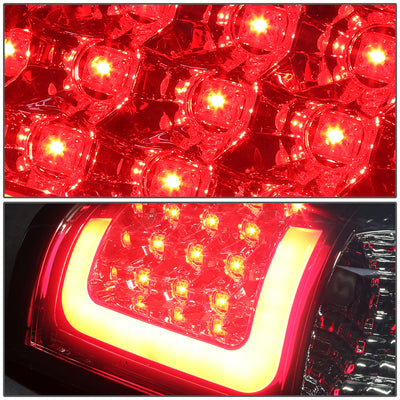 D-Motoring - Tail lights - 3D LED Red Bar - Chrome Housing - Smoked Lens - Plug-n-Play - Pair - Chevy Silverado 1500 / 2500 / 3500 / GMC Sierra 1500 / 2500 / 3500 - 3