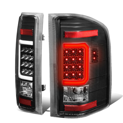 D-Motoring - Tail lights - C-Shape 3D LED - Black Housing - Clear lens - Plug-n-Play - Pair - Chevy Silverado 1500 / 2500 HD / 3500 HD / GMC Sierra 1500 / 2500 HD / 3500 HD - 1