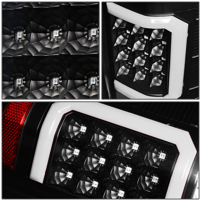 D-Motoring - Tail lights - C-Shape 3D LED - Black Housing - Clear lens - Plug-n-Play - Pair - Chevy Silverado 1500 / 2500 HD / 3500 HD / GMC Sierra 1500 / 2500 HD / 3500 HD - 5