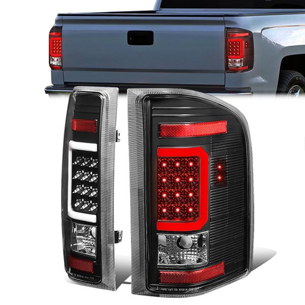 3D LED C-Bar Tail Lights(Black)<br>07-14 Chevy Silverado 1500 2500HD 3500HD