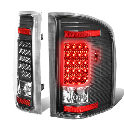 D-Motoring - Tail lights - LED - Black Housing - Clear lens - Plug-n-Play - Pair - Chevy Silverado 1500 / 2500 HD / 3500 HD / GMC Sierra 1500 / 2500 HD / 3500 HD - 1