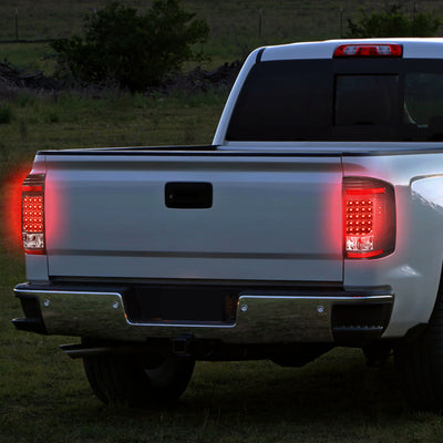D-Motoring - Tail lights - LED - Black Housing - Clear lens - Plug-n-Play - Pair - Chevy Silverado 1500 / 2500 HD / 3500 HD / GMC Sierra 1500 / 2500 HD / 3500 HD - 7