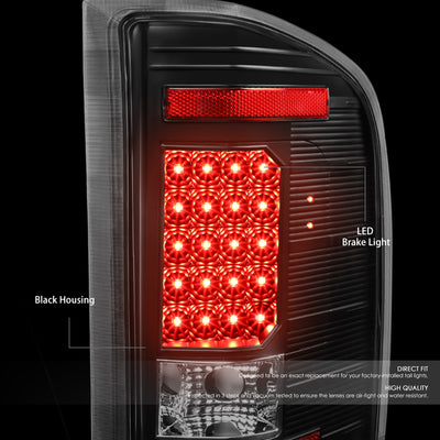 D-Motoring - Tail lights - LED - Black Housing - Clear lens - Plug-n-Play - Pair - Chevy Silverado 1500 / 2500 HD / 3500 HD / GMC Sierra 1500 / 2500 HD / 3500 HD - 2