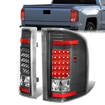 LED Tail Lights (Black)<br>07-14 Chevy Silverado 1500 2500HD 3500HD