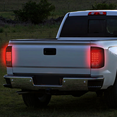 D-Motoring - Tail lights - LED - Black Housing - Smoked Lens - Plug-n-Play - Pair - Chevy Silverado 1500 / 2500 HD / 3500 HD / GMC Sierra 1500 / 2500 HD / 3500 HD - 7