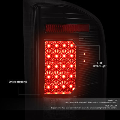 D-Motoring - Tail lights - LED - Black Housing - Smoked Lens - Plug-n-Play - Pair - Chevy Silverado 1500 / 2500 HD / 3500 HD / GMC Sierra 1500 / 2500 HD / 3500 HD - 2