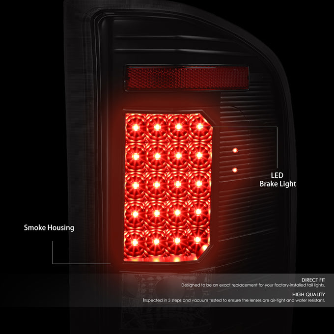 D-Motoring - Tail lights - LED - Black Housing - Smoked Lens - Plug-n-Play - Pair - Chevy Silverado 1500 / 2500 HD / 3500 HD / GMC Sierra 1500 / 2500 HD / 3500 HD - 2