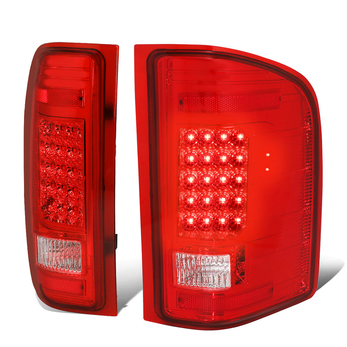 D-Motoring - Tail lights - LED - Red Lens - Plug-n-Play - Pair - Chevy Silverado 1500 / 2500 HD / 3500 HD / GMC Sierra 1500 / 2500 HD / 3500 HD - 1