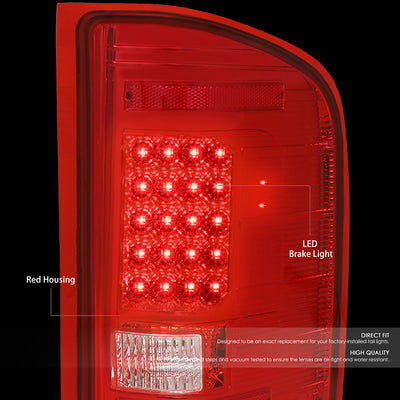 D-Motoring - Tail lights - LED - Red Lens - Plug-n-Play - Pair - Chevy Silverado 1500 / 2500 HD / 3500 HD / GMC Sierra 1500 / 2500 HD / 3500 HD - 2