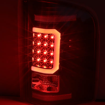 D-Motoring - Tail lights - Red C-Shape 3D LED - Black Housing - Smoked Lens - Plug-n-Play - Pair - Chevy Silverado 1500 / 2500 HD / 3500 HD / GMC Sierra 1500 / 2500 HD / 3500 HD - 3