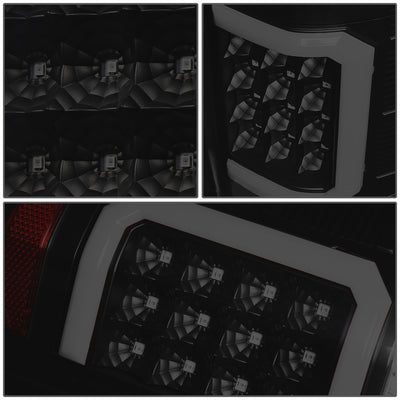 D-Motoring - Tail lights - Red C-Shape 3D LED - Black Housing - Smoked Lens - Plug-n-Play - Pair - Chevy Silverado 1500 / 2500 HD / 3500 HD / GMC Sierra 1500 / 2500 HD / 3500 HD - 5