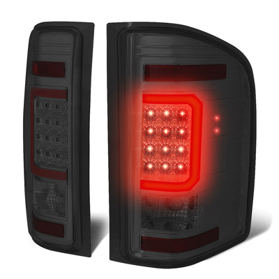 D-Motoring - Tail lights - Red C-Shape 3D LED - Smoked Lens - Plug-n-Play - Pair - Chevy Silverado 1500 / 2500 HD / 3500 HD / GMC Sierra 1500 / 2500 HD / 3500 HD - 1