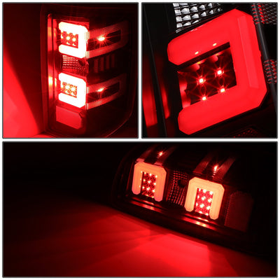 D-Motoring - 14-17 Chevy Silverado/GMC Sierra  Tail Lights - 3D LED Bar - Black Housing - Smoked Lens - Plug-n-play - Pair - 3