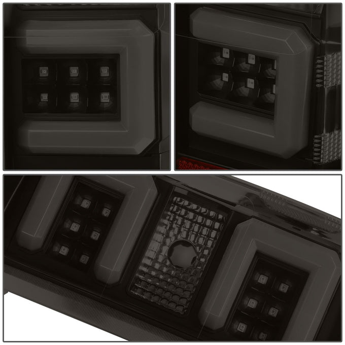 D-Motoring - 14-17 Chevy Silverado/GMC Sierra  Tail Lights - 3D LED Bar - Black Housing - Smoked Lens - Plug-n-play - Pair - 4