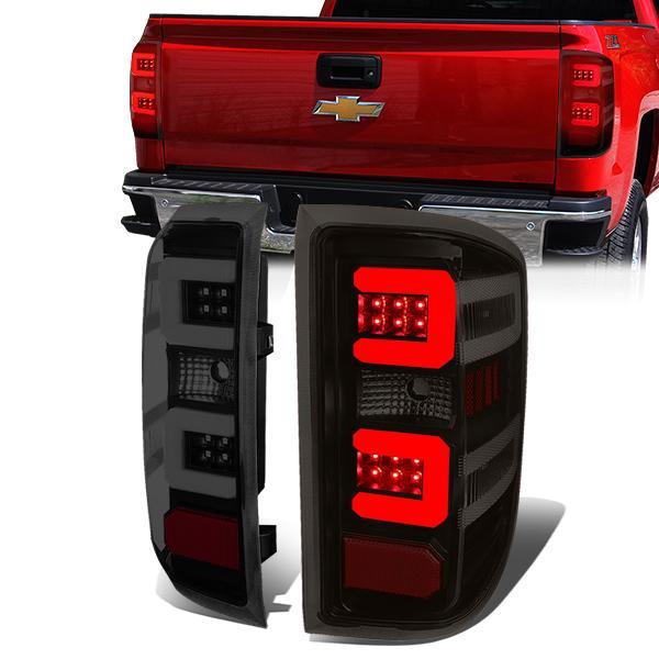 3D LED C-Bar Tail Lights(Tinted)<br>14-19 Silverado Sierra 1500 2500HD 3500HD