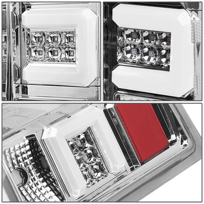 D-Motoring - 14-17 Chevy Silverado/GMC Sierra  Tail Lights - 3D LED Bar - Chrome Housing - Clear Lens - Plug-n-play - Pair - 4