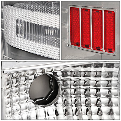 D-Motoring - 14-17 Chevy Silverado/GMC Sierra  Tail Lights - 3D LED Bar - Chrome Housing - Clear Lens - Plug-n-play - Pair - 5