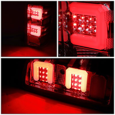 D-Motoring - 14-17 Chevy Silverado/GMC Sierra  Tail Lights - 3D LED Bar - Chrome Housing - Smoked Lens - Plug-n-play - Pair - 3