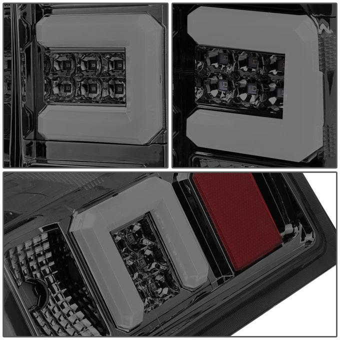D-Motoring - 14-17 Chevy Silverado/GMC Sierra  Tail Lights - 3D LED Bar - Chrome Housing - Smoked Lens - Plug-n-play - Pair - 4