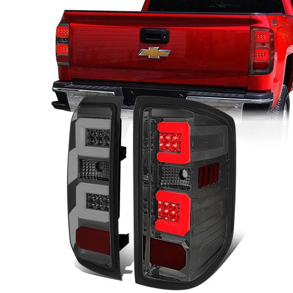 3D LED C-Bar Tail Lights(Smoked)<br>14-19 Silverado Sierra 1500 2500HD 3500HD