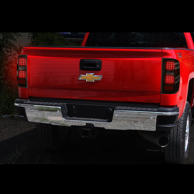 D-Motoring - 14-17 Chevy Silverado/GMC Sierra  Tail Lights - Rear LED - Black Housing - Smoked Lens - Plug-n-play - Pair - 7
