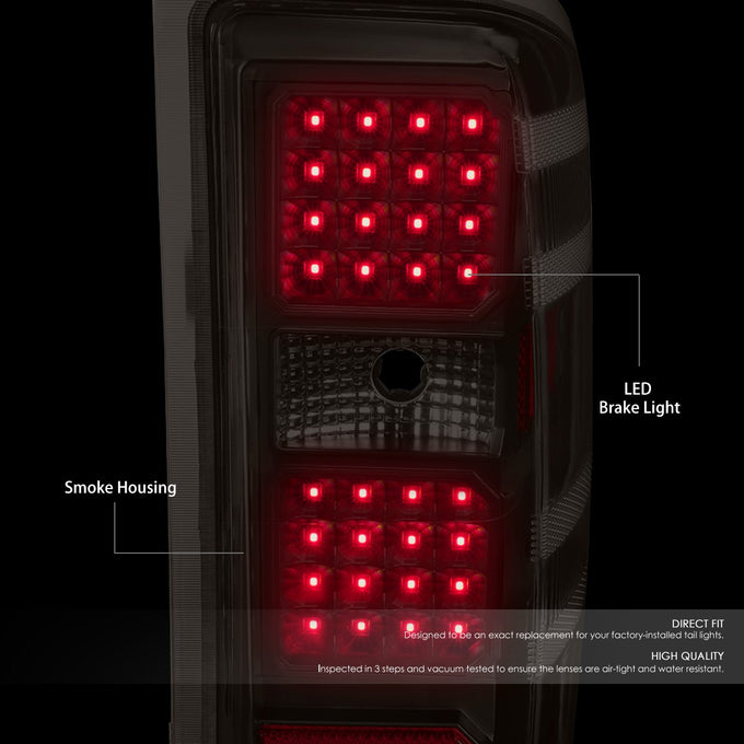 D-Motoring - 14-17 Chevy Silverado/GMC Sierra  Tail Lights - Rear LED - Black Housing - Smoked Lens - Plug-n-play - Pair - 2