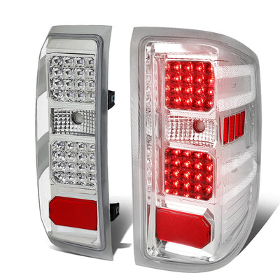 D-Motoring - 14-17 Chevy Silverado/GMC Sierra  Tail Lights - Rear LED - Chrome Housing - Clear Lens - Plug-n-play - Pair - 1