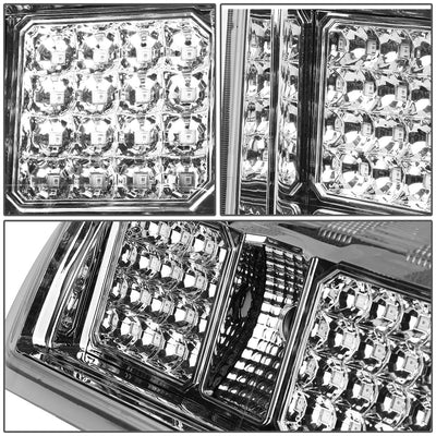 D-Motoring - 14-17 Chevy Silverado/GMC Sierra  Tail Lights - Rear LED - Chrome Housing - Clear Lens - Plug-n-play - Pair - 4
