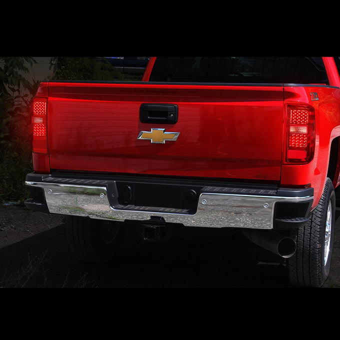 D-Motoring - 14-17 Chevy Silverado/GMC Sierra  Tail Lights - Rear LED - Chrome Housing - Red Lens - Plug-n-play - Pair - 7