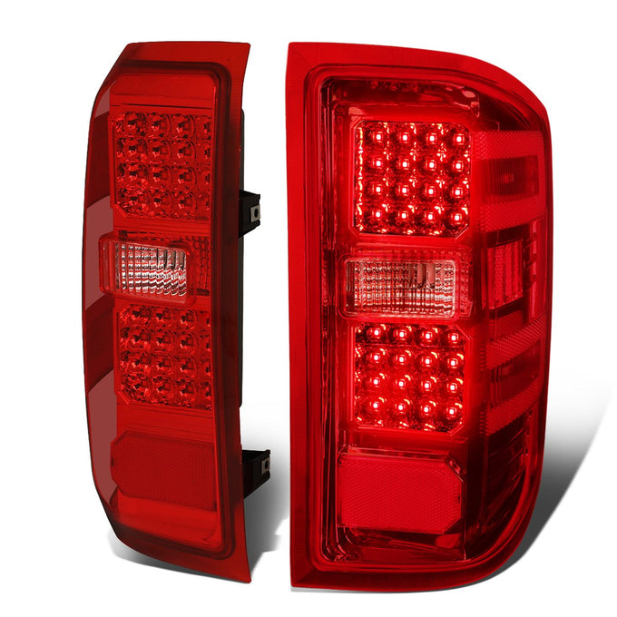 D-Motoring - 14-17 Chevy Silverado/GMC Sierra  Tail Lights - Rear LED - Chrome Housing - Red Lens - Plug-n-play - Pair - 1