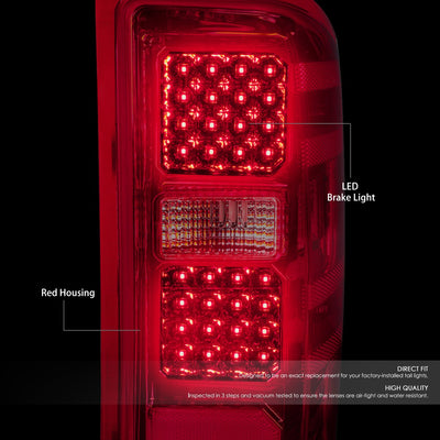 D-Motoring - 14-17 Chevy Silverado/GMC Sierra  Tail Lights - Rear LED - Chrome Housing - Red Lens - Plug-n-play - Pair - 2