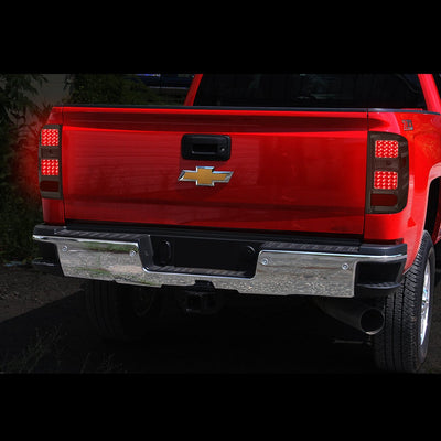 D-Motoring - 14-17 Chevy Silverado/GMC Sierra  Tail Lights - Rear LED - Chrome Housing - Smoked Lens - Plug-n-play - Pair - 7
