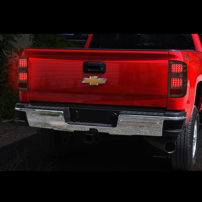 D-Motoring - 14-17 Chevy Silverado/GMC Sierra  Tail Lights - Rear LED - Chrome Housing - Smoked Lens - Plug-n-play - Pair - 7