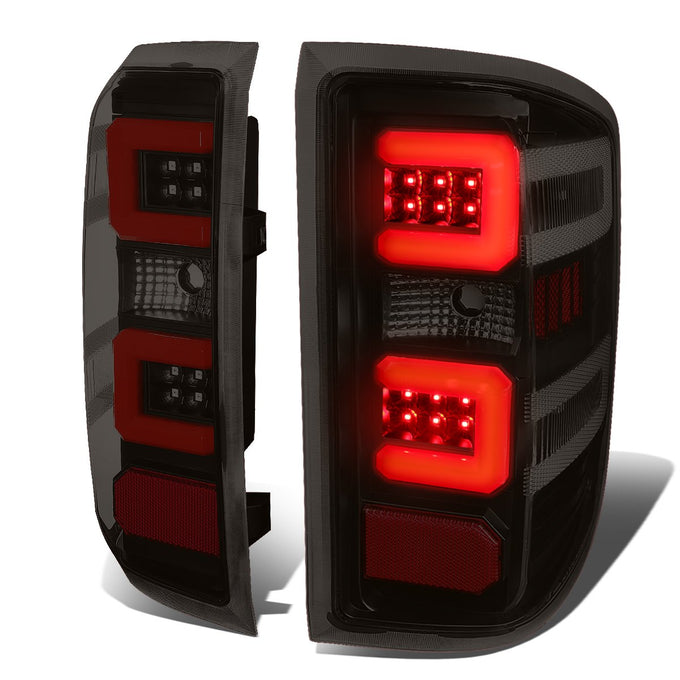 D-Motoring - 14-17 Chevy Silverado/GMC Sierra  Tail Lights - Red LED Bar - Black Housing - Smoked Lens - Plug-n-play - Pair - 1