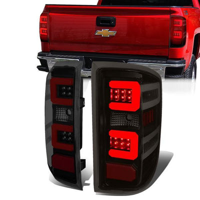 LED Red C-Bar Tail Lights(Tinted)<br>14-19 Silverado Sierra 1500 2500HD 3500HD