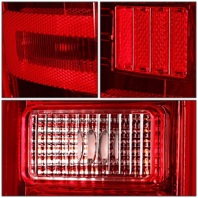 D-Motoring - 14-17 Chevy Silverado/GMC Sierra  Tail Lights - Red LED Bar - Chrome Housing - Red Lens - Plug-n-play - Pair - 5