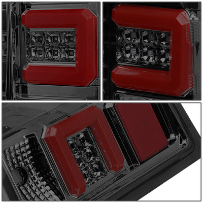 D-Motoring - 14-17 Chevy Silverado/GMC Sierra  Tail Lights - Red LED Bar - Chrome Housing - Smoked Lens - Plug-n-play - Pair - 4