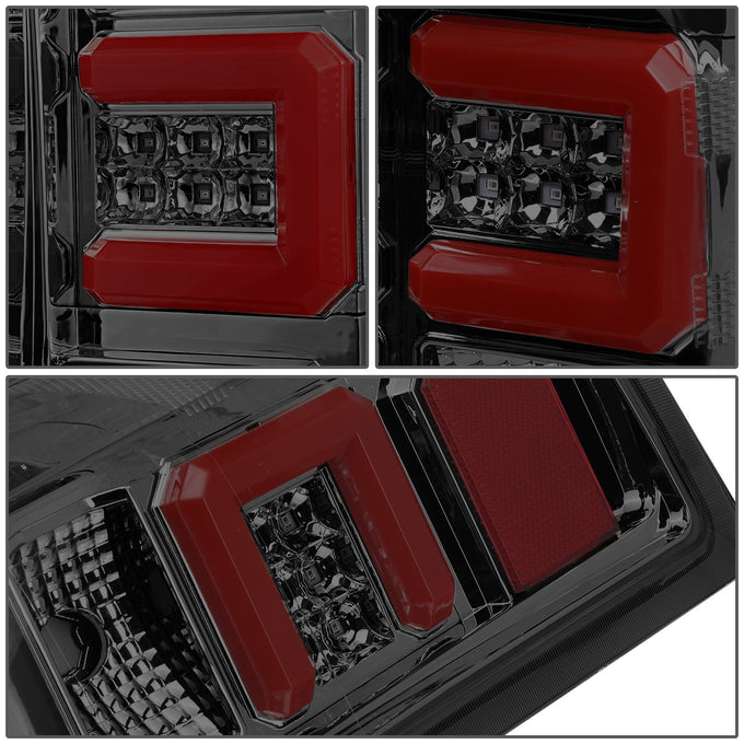 D-Motoring - 14-17 Chevy Silverado/GMC Sierra  Tail Lights - Red LED Bar - Chrome Housing - Smoked Lens - Plug-n-play - Pair - 4