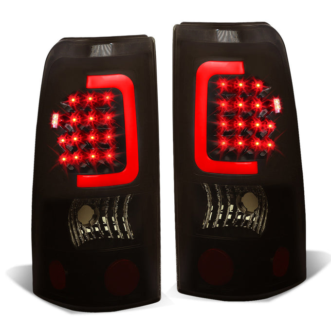 D-Motoring - Tail lights - 3D LED C-Bar - Black Housing - Smoked Lens - Plug-n-Play - Pair - Chevy Silverado 1500(HD) / 2500(HD) / 3500(HD) / Sierra 1500(HD) / 2500(HD) - 1