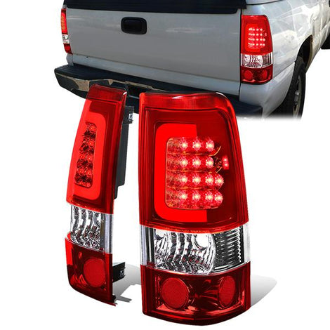 3D LED C-Bar Tail Lights(Red)<br>99-03 Silverado Sierra 1500 2500 3500