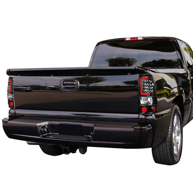 D-Motoring - Tail lights - 3D LED Red Bar - Black Housing - Clear lens - Plug-n-Play - Pair - Chevy Silverado 1500(HD) / 2500(HD) / 3500(HD) / Sierra 1500(HD) / 2500(HD) - 7