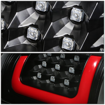 D-Motoring - Tail lights - 3D LED Red Bar - Black Housing - Clear lens - Plug-n-Play - Pair - Chevy Silverado 1500(HD) / 2500(HD) / 3500(HD) / Sierra 1500(HD) / 2500(HD) - 4