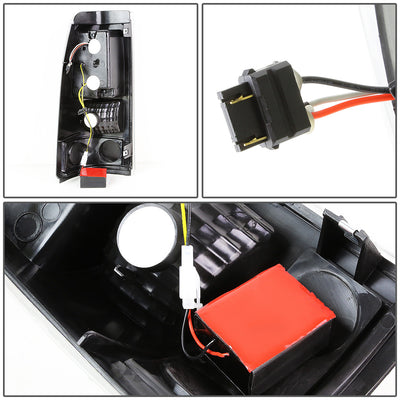 D-Motoring - Tail lights - 3D LED Red Bar - Black Housing - Clear lens - Plug-n-Play - Pair - Chevy Silverado 1500(HD) / 2500(HD) / 3500(HD) / Sierra 1500(HD) / 2500(HD) - 6