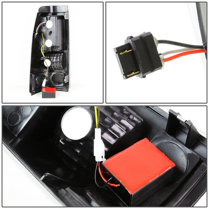 D-Motoring - Tail lights - 3D LED Red Bar - Black Housing - Clear lens - Plug-n-Play - Pair - Chevy Silverado 1500(HD) / 2500(HD) / 3500(HD) / Sierra 1500(HD) / 2500(HD) - 6