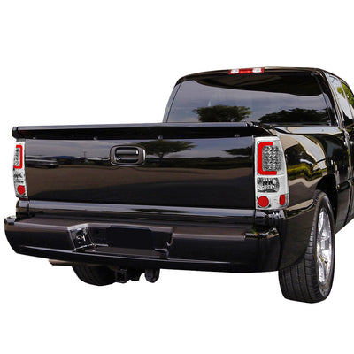 D-Motoring - Tail lights - 3D LED Red Bar - Chrome Housing - Clear lens - Plug-n-Play - Pair - Chevy Silverado 1500(HD) / 2500(HD) / 3500(HD) / Sierra 1500(HD) / 2500(HD) - 7