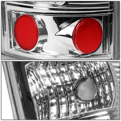 D-Motoring - Tail lights - 3D LED Red Bar - Chrome Housing - Clear lens - Plug-n-Play - Pair - Chevy Silverado 1500(HD) / 2500(HD) / 3500(HD) / Sierra 1500(HD) / 2500(HD) - 5